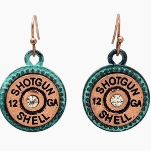 Turquoise and Copper Shotgun Shell Earrings